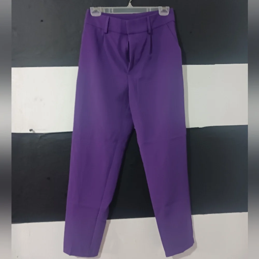 SHEIN Women Purple Belted Trouser Pant